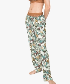 GEMO Pantalon de pyjama femme droit et fluide à motifs Imprimé