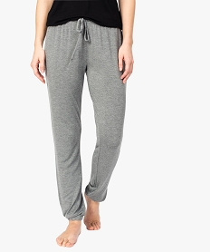 GEMO Bas de pyjama femme fluide avec taille élastiquée Gris