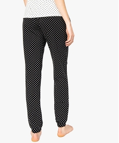 pantalon de pyjama avec bas resserre et nœud en satin noir8774201_3