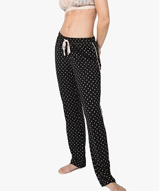 GEMO Pantalon de pyjama femme fluide à taille élastiquée et motifs Imprimé