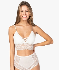 bralette femme en dentelle recyclee avec coussinets amovibles beige8785401_1