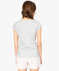 tee-shirt de nuit pour femme a manches courtes et col v gris hauts de pyjama8785701_3