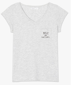 tee-shirt de nuit pour femme a manches courtes et col v gris8785701_4