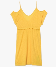 robe de plage femme a epaules denudees et taille empire jaune vetements de plage8787701_4