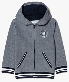 GEMO Veste molletonnée garçon avec capuche et fermeture zippée noir standard