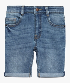 bermuda garcon en jean recycle avec revers cousus gris8792501_1
