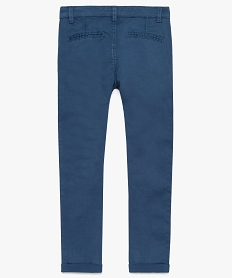 pantalon garcon chino a revers bleu8793601_2