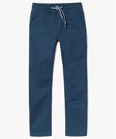 pantalon garcon en toile unie avec taille elastiquee bleu8793801_1