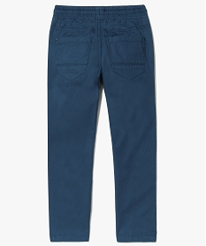 pantalon garcon en toile unie avec taille elastiquee bleu8793801_2