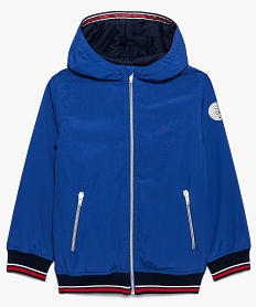 GEMO Blouson déperlant garçon avec capuche Bleu