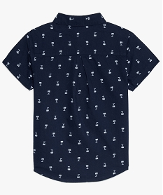 chemise garcon a manches courtes avec motifs palmiers bleu8797801_2