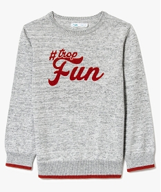 pull garcon avec inscription floquee sur lavant gris8801501_1