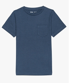 GEMO Tee-shirt garçon uni à manches courtes en coton bio Bleu