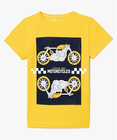 GEMO Tee-shirt garçon à manches courtes avec motif sur lavant Jaune