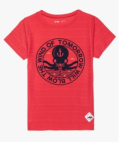 GEMO Tee-shirt garçon à manches courtes avec large écusson sur lavant Imprimé