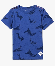 tee-shirt a manches courtes garcon avec motifs dauphins bleu tee-shirts8803801_1