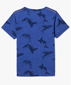 tee-shirt a manches courtes garcon avec motifs dauphins bleu tee-shirts8803801_2