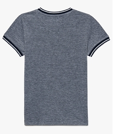 tee-shirt garcon en coton pique avec poche contrastante bleu8804201_3