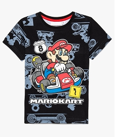 tee-shirt garcon a manches courtes tout imprime - mariokart noir tee-shirts8804401_1