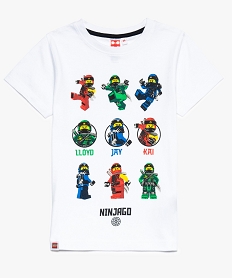 tee-shirt garcon a manches courtes imprime - ninjago blanc8804701_1