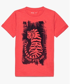 GEMO Tee-shirt garçon en coton bio avec motif tigre rouge standard