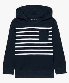 GEMO Tee-shirt garçon avec manches longues et capuche noir standard
