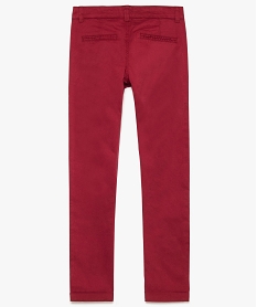 pantalon garcon chino slim stretch a revers rouge8812101_2