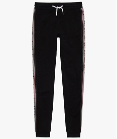 GEMO Pantalon de jogging garçon avec bande latérale brodée Noir