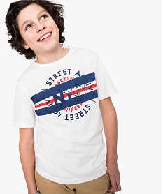 GEMO Tee-shirt garçon avec inscription Brooklyn Blanc