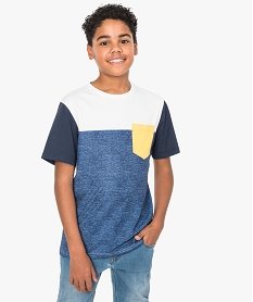 GEMO Tee-shirt garçon multicolore à manches courtes Bleu