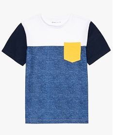 tee-shirt garcon multicolore a manches courtes bleu8818401_2