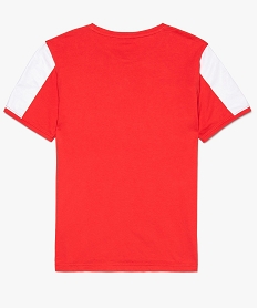 tee-shirt garcon avec manches courtes et bandes colorees rouge8818701_3