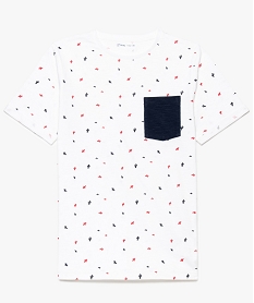 GEMO Tee-shirt garcon en coton biologique avec motifs cactus Blanc