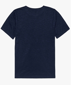 tee-shirt garcon en coton bio avec inscription sur lavant bleu tee-shirts8819001_2