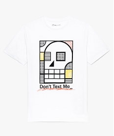 GEMO Tee-shirt à manches courtes garçon avec motifs blanc chine