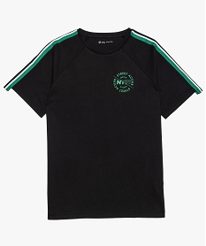 GEMO Tee-shirt garçon avec bandes rayées aux épaules Noir