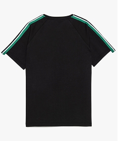 tee-shirt garcon avec bandes rayees aux epaules noir8820201_2