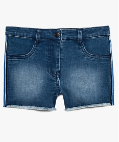 short fille en jean avec bandes rayees sur les cotes gris shorts8823701_2