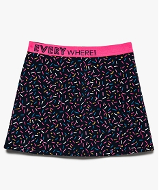 GEMO Jupe short fille multicolore avec taille élastiquée Multicolore