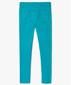pantalon fille coupe slim coloris uni a taille reglable bleu8825601_2