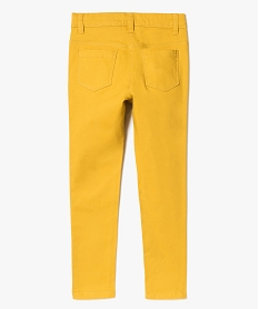 pantalon fille coupe slim coloris uni a taille reglable jaune8825701_2