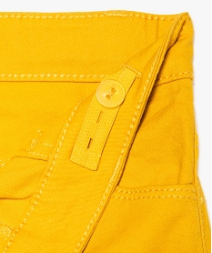 pantalon fille coupe slim coloris uni a taille reglable jaune8825701_3