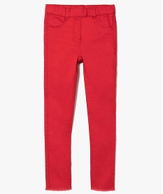 GEMO Jegging fille coloré avec franges dans le bas Rouge