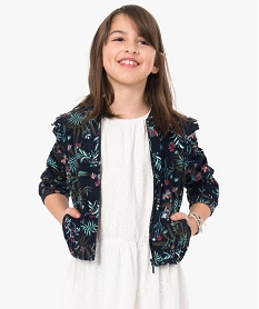 GEMO Blouson fille forme bombers en toile imprimée Multicolore