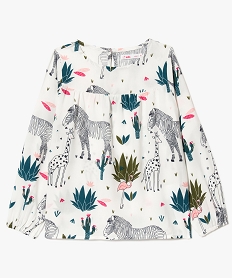 GEMO Blouse fille avec motifs animaux de la savane Multicolore