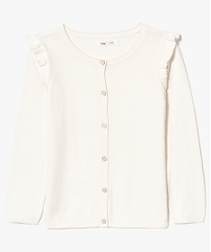 GEMO Gilet fille avec volants aux épaules et boutons pailleté Beige