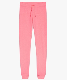 GEMO Pantalon de sport fille en jersey bouclette uni Rose