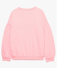 sweat fille imprime a manches bouffantes rose8846501_2