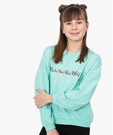 GEMO Sweat fille imprimé à manches bouffantes dore