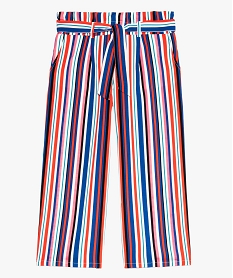 GEMO Pantalon fille coupe large et fluide avec ceinture à nouer coloris assortis